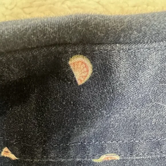 Men's Short Sleeve Button Up Shirt‎ XXL ROWM Navy Blue with Little Watermelons - Picture 7 of 9